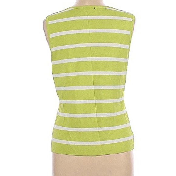Knit Chic Green Striped Tank Top L - Picture 2 of 2